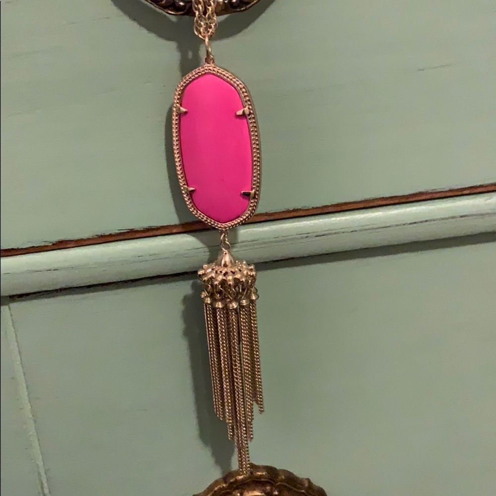 Kendra Scott Rayne Long Pendant Necklace (Magenta)